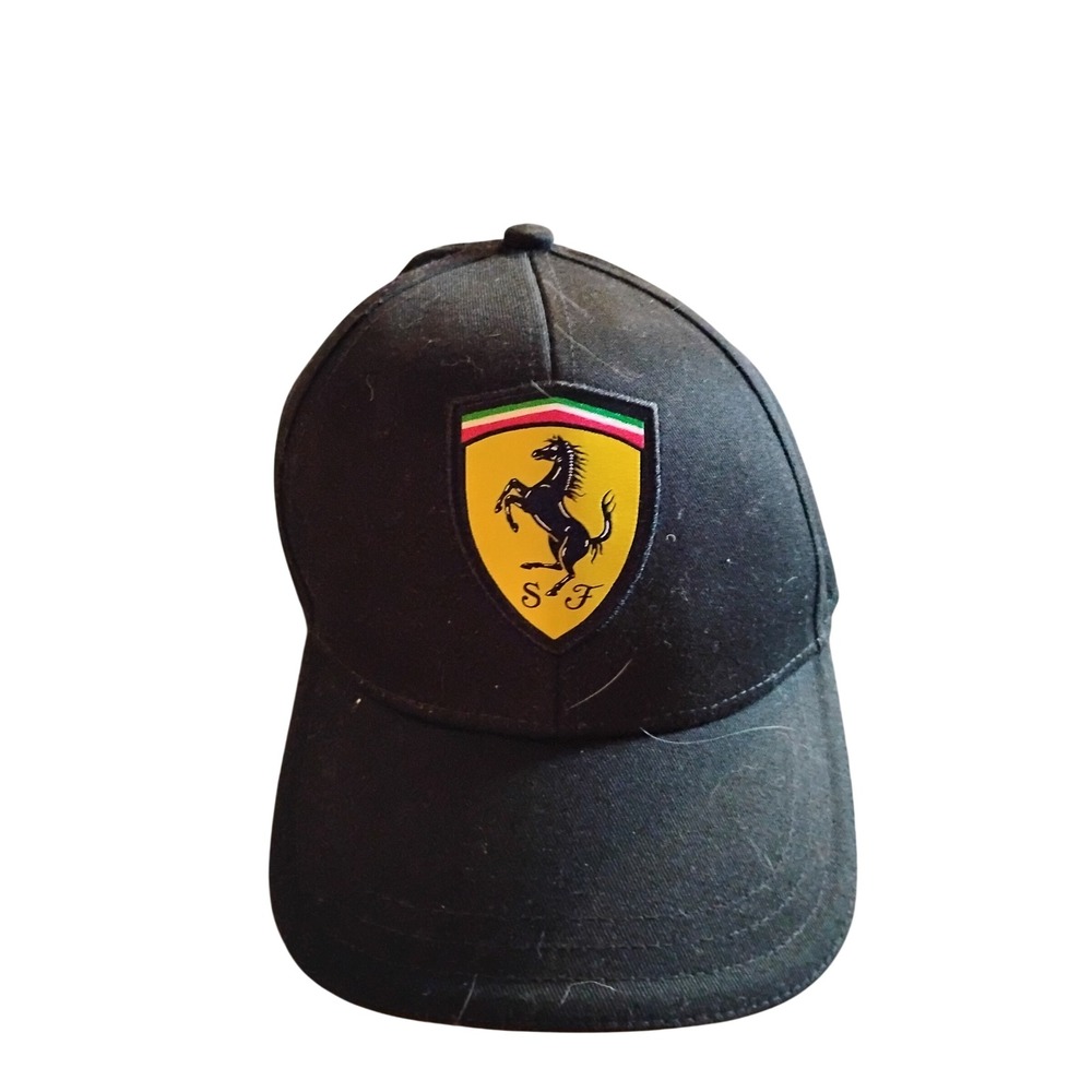 Ferrari Black Adjustable Baseball Hat Cap One Size
